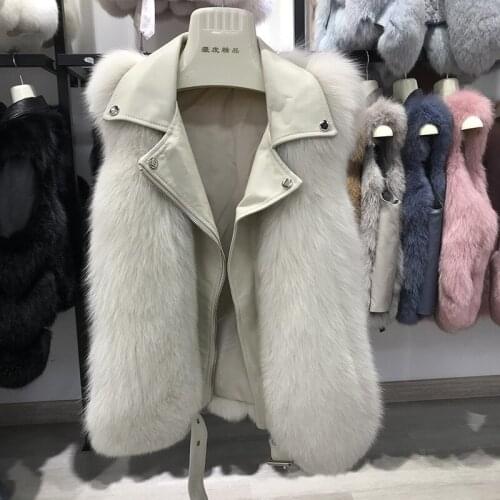 2020 Autumn Winter Women Faux Fur Jacket Thicken Warm Artificial Fur Vest Leather Female Vest Female Parkas Plus Size