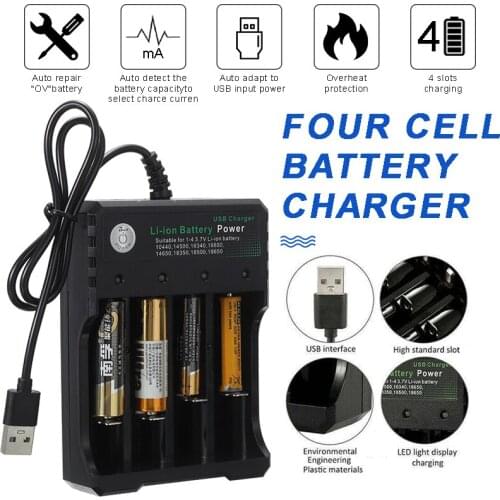 4 Slots LCD Battery Independent Charger For 3.7V Lithium Nimh Battery 18650 21700 Multiple Protection Batteries Charging Parts