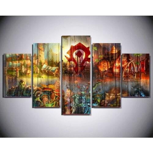 5 Panel Game World of Warcraft Modern Home Wall Decoration Painting Canvas Art HD Print Canvas Wall Picture for Decor