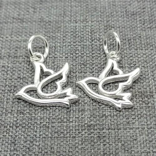 8pcs of 925 Sterling Silver Bird Swallow Charms for Bracelet Necklace