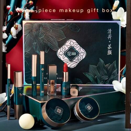 9PCS Makeup Set Foundation Lipstick Concealer Air Cushion BB Cream Mascara Eye Shadow Exquisite Gift Box Beauty Set TSLM1
