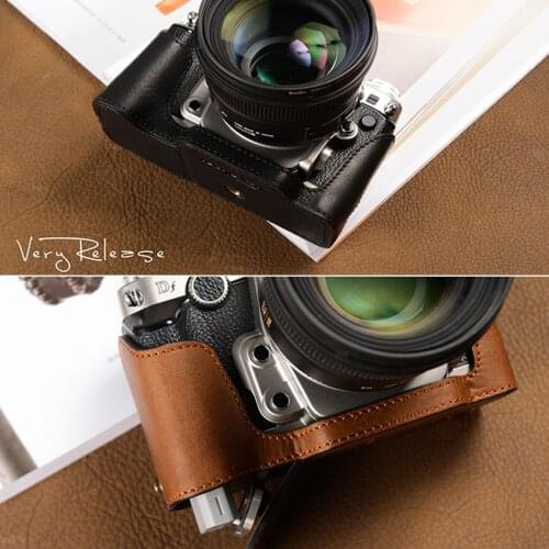 AYdgcam Handmade Genuine Leather Camera case Half Body For Nikon DF Camera Bag Bottom Cover Handle Vintage Case