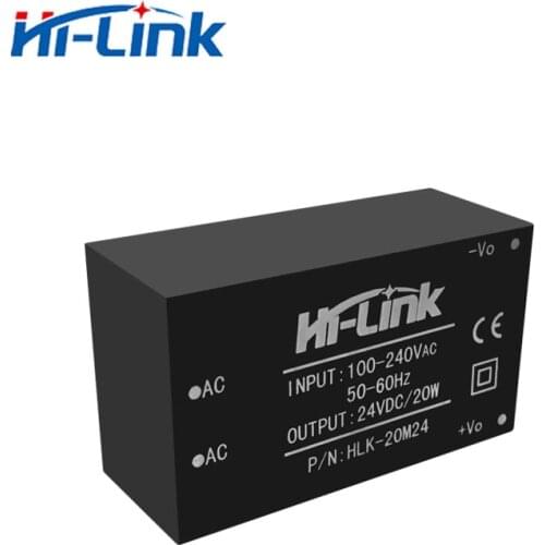Free shipping 5 pcs/lot Hi-Link HLK-20M24 220v 24V 20W AC DC compact isolated step down power supply module support ODM/OEM