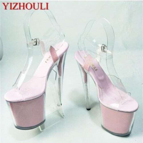 Shiny Rhinestones 20CM Super Sexy High-Heeled Platform party Pole Dance Performance 8 inch Crystal Wedding Shoes