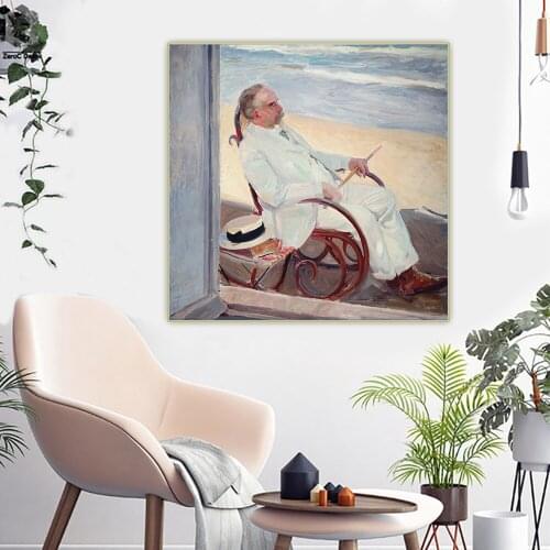 Citon Joaquin Sorolla《Antonio García at the Beach》Canvas Art Oil Painting Poster Decorative Picture Wall Decor Home Decoration