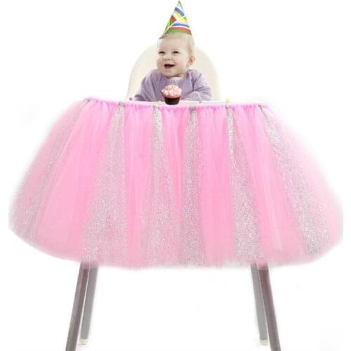 Childrens Birthday Party Table Skirt Tutu Decorative Apron Tulle Baby Home Decoration DIY Tableware Chair Skirts Home Textile
