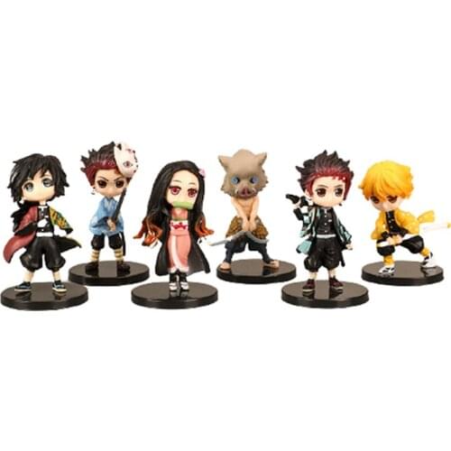 14cm Demon Slayer kimetsu No Yaiba Kamado Nezuko Kamado Tanjirou Agatsuma Zenitsu Hashibira Inosuke PVC Action Figure Model Toys