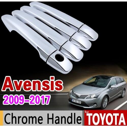 For Toyota Avensis 2009 - 2017 Chrome Handle Cover Trim T270 2010 2011 2012 2013 2014 2015 2016 Accessories Sticker Car Styling