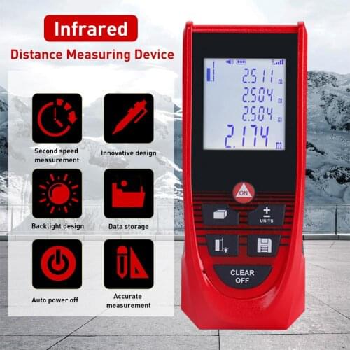 Infrared Distance Measuring Device Class 2 Laser Classic Mute Distance Meter IP54 Waterproof Digital Infrared Distance Measuring