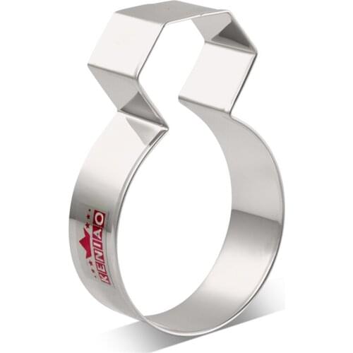 KENIAO Diamond Ring Cookie Cutter For Wedding Party - 7.1 x 10.2 CM - Biscuit / Fondant / Pastry Cutter - Stainless Steel