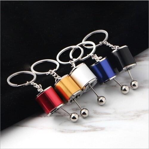 Creative car 6 Speed Gearbox Gear head Keychain Manual Transmission Lever Metal Key Ring Car Refitting Metal Pendant keychain