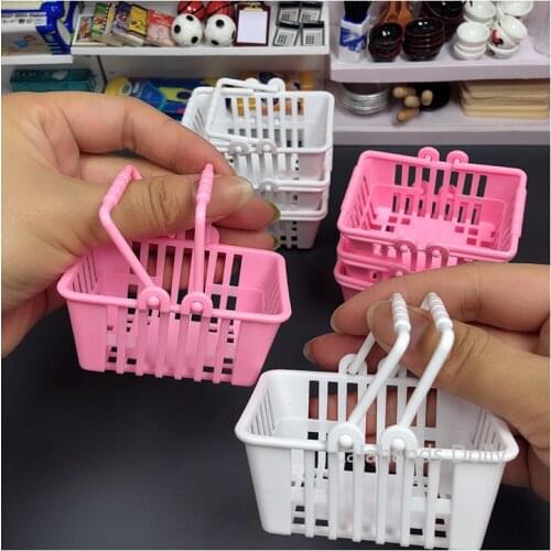 Dollhouse Food Play Mini Supermarket Shopping Basket Model Decoration Accessories