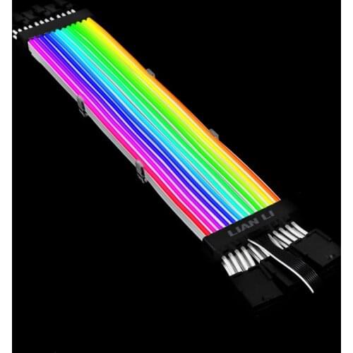 Lian-Li STRIMER PLUS TRIPLE 8 PIN Addressable RGB Power Extension Cable White Braided Version