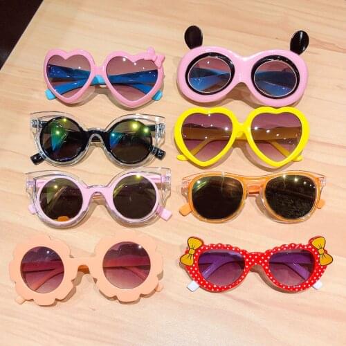 Cartoon Sunglasses Candy Color Sunshade Sunglasses Boy Girl Gradient Color Heart Shaped Love Shape Photo Prop Doll Accessories