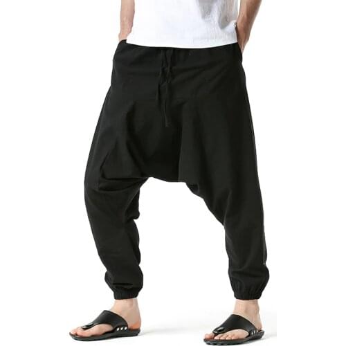 Mens Black Harem Baggy Pants 2021 Brand New Home Casual Cotton Jogging Sweatpants Men Hip Hop Streetwear Joggers Trousers Male