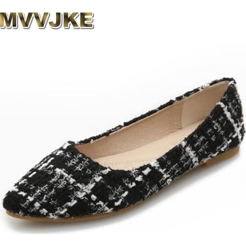 MVVJKE Soft Shoes Women Flats Slip-on Casual Woman Shoes Fashion Ladies Shoes Big Size 42 Soft Comfortable