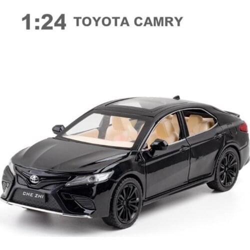 New 1:24 Toy Car Toyota Camry Metal Alloy Diecast Car Model Miniature Scale Model Sound and Light Model Car Toys For Children