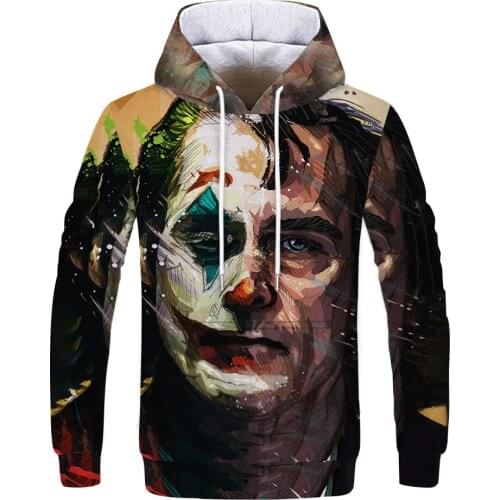 2021 new 3D clown print hoodie men and women casual cartoon funny sportswear men/women pullover sports hoodie
