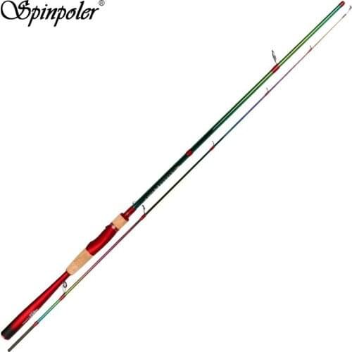 Spinpoler New 2.1m 2.4m Carbon Integrated Handle Fishing Rod 7-30g, 10-20lbs Bass Rod (Spin/Casting 7' 8' Length - M Power)