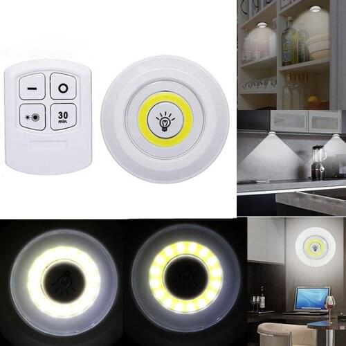 New 3W LED Wardrobe Light Adjustable Remote Control Push Button Showcase Lamp for Stairs Kitchen Bathroom Wardrobe Night Light