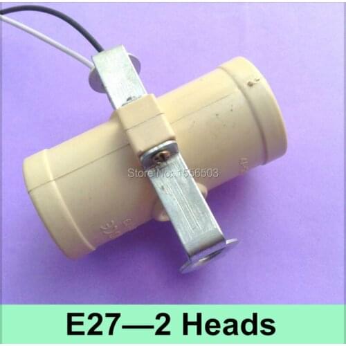 10X E27 2 Heads Lamp Bases Buld Light Adapter E27 Lamp Base Holder Photography light Double E27 Bracket Socket