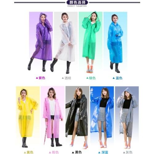Hiking Protective Raincoat Button Poncho Fashion Adult Men and Women Thick Eva Raincoat Factory Outlet