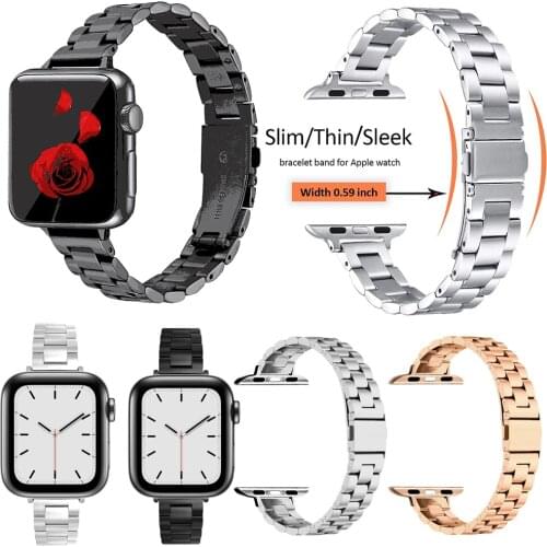 Stainless Steel Strap For Apple watch band 6 SE 5 4 40mm 44mm Metal Bracelet Wriststrap for iwatch 3 2 38mm 42mm WatchBand belt