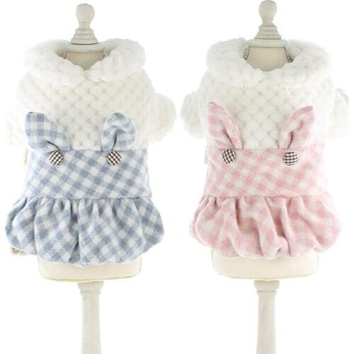 Luxury Design Small Dog Clothes Fleece Skirt Winter Pet Dress Costume Wholesale Dog Clothing For Dog Poodle Chihuahua Apparel