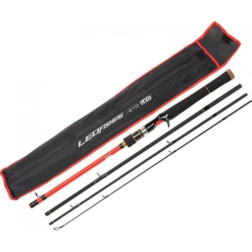 2.1m 4 Section Carbon Fiber Fishing Rod Ultra Light Portable Travel Lure Rod Bass Fishing Pole