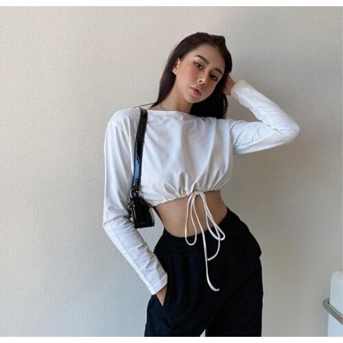 Fall Long Sleeve Crop Top Hoodie Women Workout Oversized Hoodies Casual Cute Pullover Cropped Sweatshirt Autumn Fashion