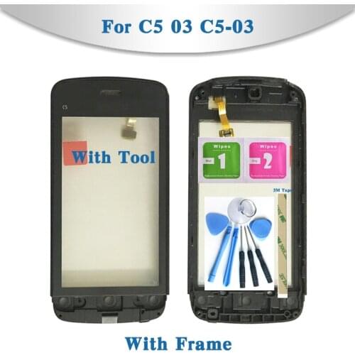 High Quality 3.0" For Nokia C5 03 C5-03 Touch Screen Digitizer Sensor Outer Glass Lens Panel Black