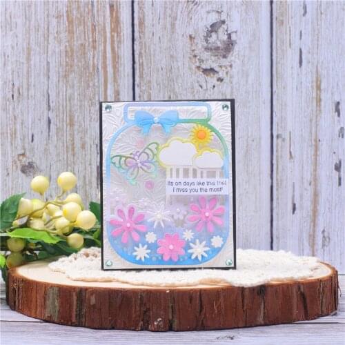 YaMinSanNiO Wishing Bottle Cloud Sun Butterfly Flowers Dies Metal Cutting Dies Scrapbooking Cut Decor Embossing Stencil Craft