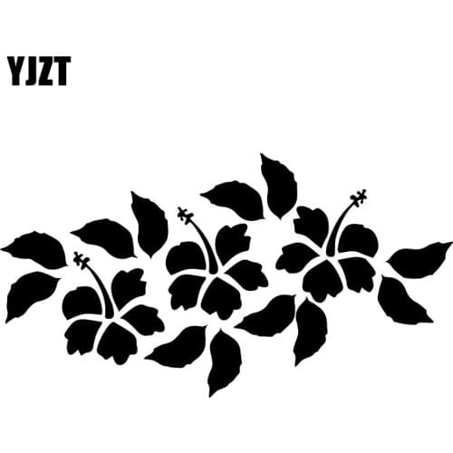 YJZT 17.5X9.4CM Hibiscus Flower Hawaii Fashion Door Bumper Vinyl Decal Car Stickers C25-0873