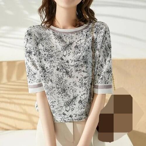 Womens ink print chiffon blouse blusas mujer de moda 2020 verano clothes women plus size tops for women