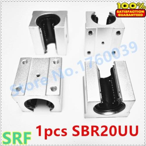 1pcs 20mm Linea slide block SBR20UU Aluminum Linear motion ball slide bearing blocks use 20mm SBR20 linear rail for CNC