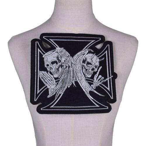 1Pc Goth Gothic Patches for Clothing Iron-on Badges Black Applique For Jacket Decorative Ironing Skull Patch On Clothes Stickers