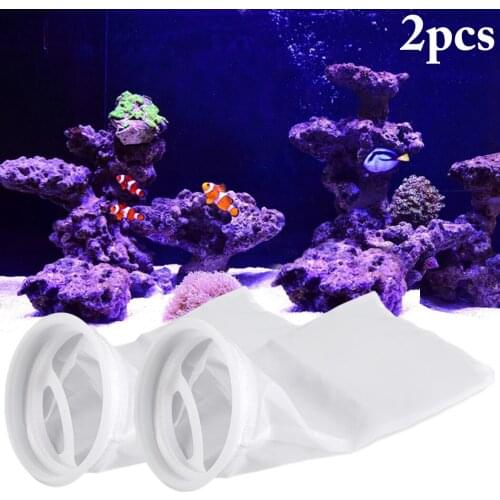 2pcs Aquarium Fish Tank Filter Bag Mesh Net Sump Felt Sock Micron Replacement White Aquarium Filters Accessories Dropshipping