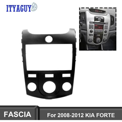 2DIN Black Car Radio Fascia For KIA FORTE 2009 Manual AC Stereo Frame Panel Plate Dash Installation Tirm Kit Bezel