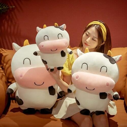 35/50cm Cow Plush Toy Soft Bull Animal Plush Toy Pillow Kawaii Cattle Doll Kids Birthday for Baby Children Girlfriend Kids Gift