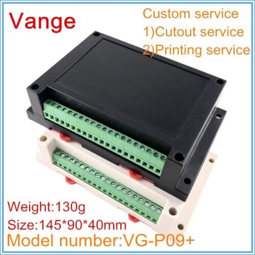4pcs/lot extruded mold din rail project boxes 145*90*40mm ABS plastic instrument housing diy terminal block for electric module