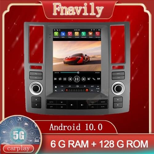 Android 10 Car Radio For Infiniti FX FX35 FX45 Car Multimedia System Player GPS Navigation Vertical Screen Tesla Style 10.4"