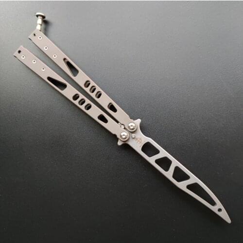 Baliplus Tach 2 Butterfly Trainer Knife VG-10 Stonewash Blade Titanium Handle Jilt Pocket Free-swinging Knife Flipper Knife