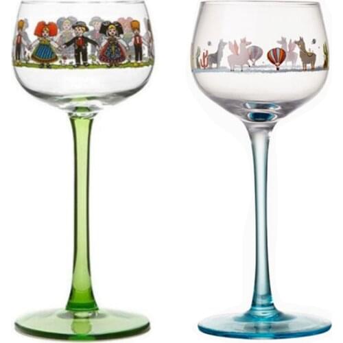 100-200ml Nordic Instagram Style Cute Animal Goblet Alpaca Alsace Dancer Dessert Wine Champagne Glass Interesting Drinkware Cup