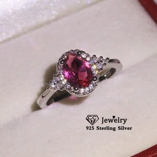 CC Vintage Jewelry Rings For Women S925 Sterling Silver Oval Cubic Zirconia Wedding Engagement Bridal Anel Accessories CC3182