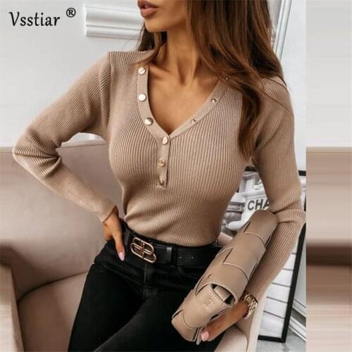 Sexy Knitted T-Shirt Women Oversized Winter V Neck Long Sleeve Bodycon Tops New Fashion Autumn Skinny Ladies Office Work Shirts