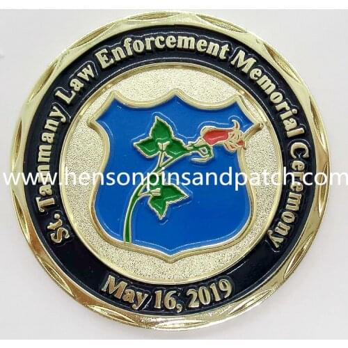 Custom metal gold soft enamel roun commemorative coins