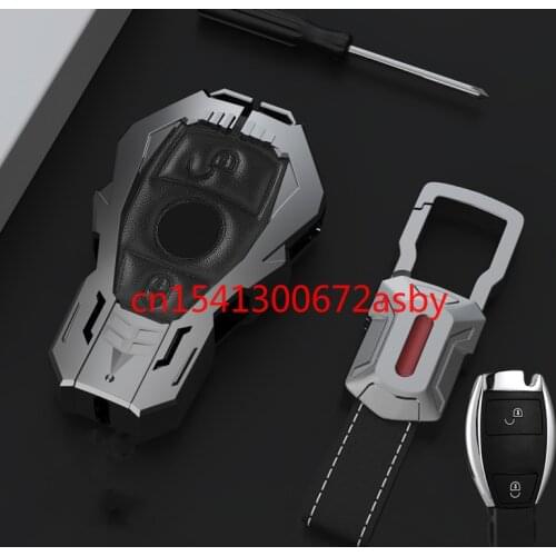 For Mercedes-Benz e-class e300l new c260l c200 a200l s350 glc gle Zinc alloy leather key cover key remote protection case