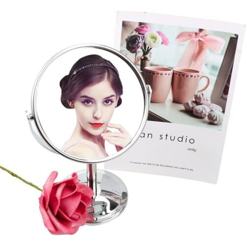 Magnifier Round Shape HD Cosmetic Mirror 360 Rotation Rotatable Double-Sided Clear Makeup Mirror Portable 1:2 Magnify