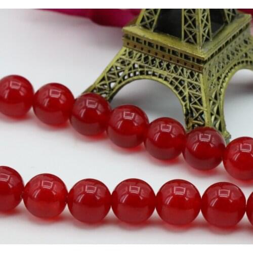 Red chalcedony 10mm round loose beads 15" DIY stone jewelry bracelet necklace suitable women making design wholesale