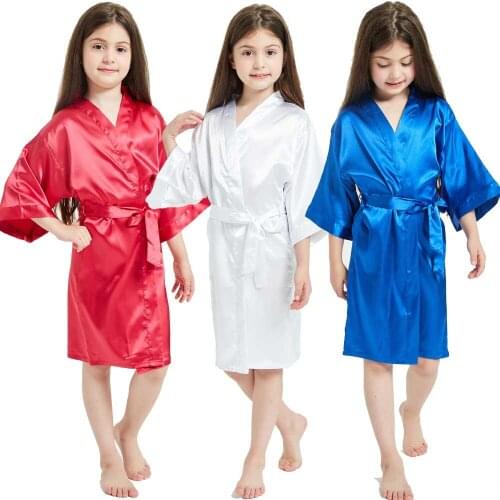 Summer Kimono Robes for Woman Girls Bath Robes for Birthday Party Bride Dresses for Wedding Kids Pajamas Gowns Girl Night Dress